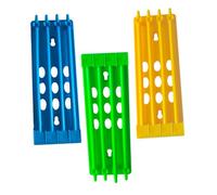 WEKAMOS 3pcs Pigeon Foot Ring Stand Rack for Racing Pigeons Plastic Chicken Band Holder Organizer with Green Blue Colors Foot Ring Storage for Poultry Management and Breeding