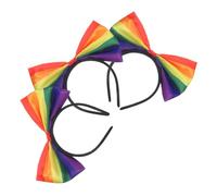 WEKAMOS 3pcs Rainbow Bow Headband Cute Bowknot Headband for Sweet Hairband for Women Fabric