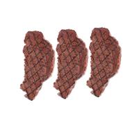 WEKAMOS 3PCS Realistic Fake Steak Lifelike Kitchen Meat Model Western Decor Restaurant Display Safe Plastic Simulation Food with Texture and Vibrant Colors