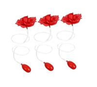 WEKAMOS 3pcs Reusable Water Spraying Rose Prank Realistic Red Floral Brooch for Interactive Party Fun Office Jokes Halloween Pranks Encourages Social Engagement
