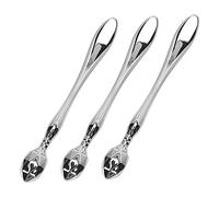 WEKAMOS 3Pcs Silver Metal Eye Cream Applicator and Massager Dual-end Spoon and Roller Design for Eye Bags Puffiness Relief and Enhanced Absorption Portable Facial Tool for Travel and Daily