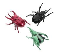 WEKAMOS 3pcs Wind-Up Beetle Toy Model Set for Kids Realistic Insect Prank Toys in Gold Green Red for April Fool's Day and Halloween Parties