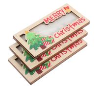 WEKAMOS 3pcs Wooden Christmas Money Holders Card Envelope for Presents Compact Lightweight Xmas Card Wallets for Party Favors and Festive Gift Giving
