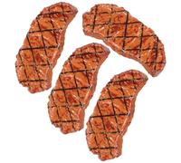 WEKAMOS 4 pcs Mini Artificial Steak Simulation Food Model Lifelike Cooked Roast Beef Props for Home Display Lightweight Material for Pretend Play Adorable Bbq Decoration