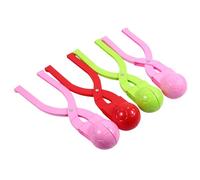 WEKAMOS 4 Pcs Snow Playthings Winter Molds with Comfortable Grip Clips for Outdoor Snow Sports and Fights Football-shaped Random Color