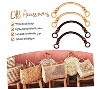 WEKAMOS 4 Pcs Wooden Beaded Handbag Handles Nylon Rope U Shape Purse Replacement Straps for DIY Woven Shoulder Bag Crafts Stylish Accessories