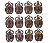 WEKAMOS 40pcs Ancient Egyptian Scarab Beetle Charms Bulk DIY Pendant Material for Necklace Bracelet Keychain Jewelry Making Accessories Mixed Colors
