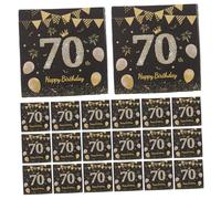 WEKAMOS 40pcs Birthday Guest Napkins 70th Birthday Beverage Napkins Black