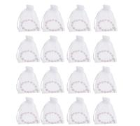 WEKAMOS 40pcs Christian Religious Favor Set with Silver Crucifix Rosary Bracelets and 20pcs 10x12cm Sheer Organza Bags for Baptism Party and Christening Celebrations