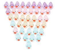 WEKAMOS 40pcs Luminous Miniature Duck Figurines Resin Small Duck Figures for Dollhouse Garden Aquarium Decor in Sky Blue Pink White Green