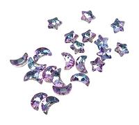 WEKAMOS 40pcs Moon Star Pendant DIY Accessories Glass Jewelry Charms for Handmade Necklace Bracelet Craft Star Beads for Creative Jewelry Making