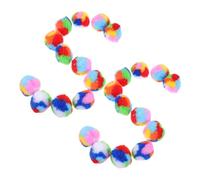WEKAMOS 40pcs Rainbow Yarn Cat Balls Lightweight Soft Fuzzy Puff Balls for Indoor Cat Training and Interactive Play Reusable Scratch Resistant Kitten