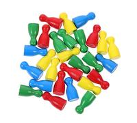 WEKAMOS 48pcs Wooden Human Shape Flight Chess Chessman Educational Board Game Accessories for Family School Travel Develop Logic Patience Hands Skills with Red Yellow Blue