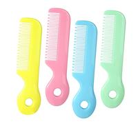 WEKAMOS 4pcs Baby Comb Set round Teeth Abs Detangle Hair Easy to Carry Assorted Colour Baby Cleaning Tool