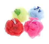 WEKAMOS 4pcs Bath Shower Sponges Animal Mesh Loofah Body Scrubber for Soft Exfoliating Cartoon Animal Shapes Fun Bath Accessories