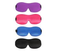 WEKAMOS 4pcs Breathable Eye Mask Comfortable Sleeping Mask for Men Women Portable Fatigue Relief Travel Blindfold with No Nose Bridge in Black Blue Rose Red Purple