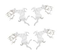WEKAMOS 4pcs Christmas Deer Embroidery Patches Decorative Appliques for Clothing DIY Festive Costume Repair and Decoration