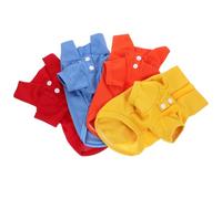 WEKAMOS 4pcs Dog T-shirts Breathable Puppy Sweatshirts Soft Skin-friendly Pet Clothes with Hoodie for Summer Festivals Parties Blue Yellow
