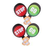 WEKAMOS 4pcs Dual-sided Handheld Stop Signs Red Green Traffic Signal Paddles for Classroom Teaching Portable Road Safety for Early Traffic Awareness and Crossing Games