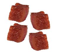 WEKAMOS 4pcs Fake Meat Food Model Diced Beef Blocks PVC Restaurant Kitchen Decor Realistic Texture Party Display Props
