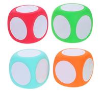 WEKAMOS 4pcs Foam Dry Erase Dice Cubes for Classroom Teaching Writable Reusable Multipurpose DIY Foam Counting Blocks for Math Geometry Interactive Learning Games