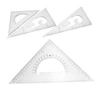 WEKAMOS 4Pcs Geometry Measuring Rulers Set Lightweight Triangle Tools for Students Architects Engineers Portable Drawing and Design Measurement