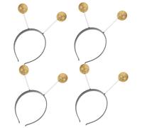 WEKAMOS 4pcs Glitter Balls Cosplay Headbands for Women Comfortable Spring Hair Hoops with Sparkling Foam Ball Design Costume Accessories for Halloween Party and Themed Events