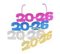 WEKAMOS 4pcs Glitter Eyeglasses for Year Party Decorations Graduation Photo Props Fancy Funny Retro Sunglasses in Gold Rose Red Silver Blue for Class of Celebration