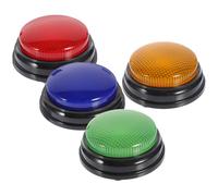 WEKAMOS 4Pcs Light-Up Sound Button Set with Alarm, Victory Warning Sounds - Party Game Answer Buzzers, Funny Game Props for Party Favors and Interactive Activities