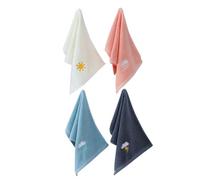 WEKAMOS 4pcs Long Staple Cotton Towels Ultra-Soft Washcloths for Bath Face Boy Girl Burping Cloth Necessities