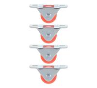 WEKAMOS 4pcs Mini Fixed Casters 0.5 Inch Orange Small Rigid Furniture Wheels with Screws, Low-noise One-way Direction Casters for Cabinet, Drawer, Trundle Bed Accessories