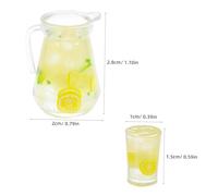 WEKAMOS 4pcs Miniature Lemonade Pitcher and Glasses Lightweight Dollhouse Beverage Decor for Summer Scenes Portable Simulated Drink Accessories for Creative Model Displays