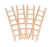 WEKAMOS 4pcs Miniature Wooden Step Ladders Mini Dollhouse Accessories for DIY Crafts Micro Landscape Decor Educational Tool Photography Prop