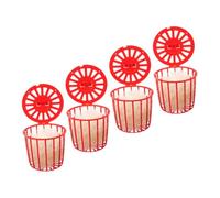 WEKAMOS 4pcs Parakeet Nest Bird Nest Container Jute Rope Hanging Basket Bed for Parrot Cage Red