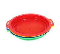 WEKAMOS 4pcs Plastic Sand Strainer Lightweight Beach Plaything Tools for Summer Outdoor Sandbox and Backyard Activities Random Color