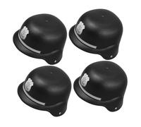 WEKAMOS 4pcs Policemen Caps British Bobby Helmet for Halloween Party Fancy Dress Role Play Costume Soft Plastic Comfortable Fit for Boys and Career Awareness and Teamwork Development