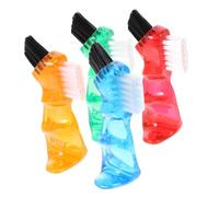 WEKAMOS 4Pcs Portable Mini Creative Dual Head Denture Cleaning Brush Multi Functional Oral Care Tool for Thorough Cleaning of False Lightweight Easy to Use Blue Red Orange Green