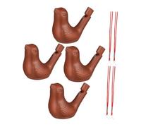 WEKAMOS 4pcs Realistic Bird Call Water Whistles with Clay Craft Design Portable Outdoor Noise Makers for Birthday Party Fun and Nature Sound Play
