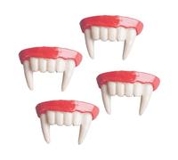 WEKAMOS 4pcs Realistic Vampire Fangs Costume Teeth for Halloween Cosplay Tooth Decoration Caps for Adults Secure Fit Gothic Fang Caps for Spooky Zombie Role Play Parties
