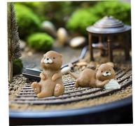 WEKAMOS 4Pcs Resin Miniature Otter Figurines Lightweight Craft Decorations for DIY Cake Toppers Home Terrarium Lawn Ornaments with Creative Lifelike Design
