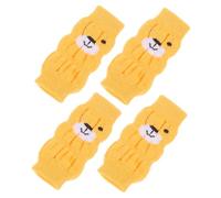 WEKAMOS 4Pcs Scratch Dog Socks with Non Slip Cartoon Bear Pattern Warm Pet Leg Covers for Puppies Protective Leggings for Outdoor Cold and Snow