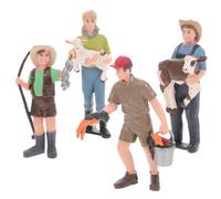 WEKAMOS 4pcs Simulation Farmer Figure Set for Educational Farm Play Realistic Farm Character Models for Role Play and Home Decor