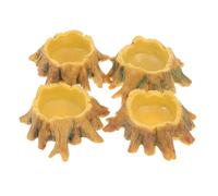 WEKAMOS 4Pcs Small Resin Reptile Water Bowls Non-slip Mini Water Basins for Spiders and Small Pets Lightweight Feeding Dish