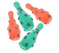 WEKAMOS 4Pcs Squeaky Dog for Active Play Bite Resistant Pet Chew Interactive Teeth Cleaning Stress Relief for Puppies Dogs Paw Print Random Color