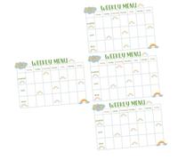 WEKAMOS 4pcs Sticky Whiteboard Meal Planner for Fridge Reusable Dry Erase Weekly Menu Board with Writing Space Kitchen Organizer for Grocery Lists and Notes Practical Family Dinner