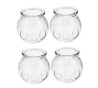 WEKAMOS 4pcs Thickened Glass Cupping Therapy Cups for Chinese Massage Body Therapy Transparent Suction Jars with Smooth Edges Non-Slip and Anti-Fingerprint Design for Salon Home Use
