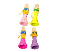 WEKAMOS 4Pcs Trumpet Lightweight Wooden Musical Instruments Educational Plaything for Mixed Colors Portable Party Fun