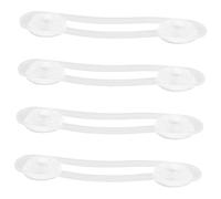 WEKAMOS 4pcs White Childproof Cabinet Locks with Flexible Glue for Drawers and Furniture, Bendable Safety Locks Providing Snug Fit Protection for Children’s Safety at Home