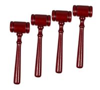WEKAMOS 4Pcs Wooden Auction Hammer Loud Clear Sound Decorative Judge Gavel Tools for Role Play Courtroom Mallet