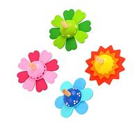 WEKAMOS 4pcs Wooden Gyro for Color Changing Rotating Spinning Tops Hand Eye Coordination Educational Plaything for Childrens Fun and Development